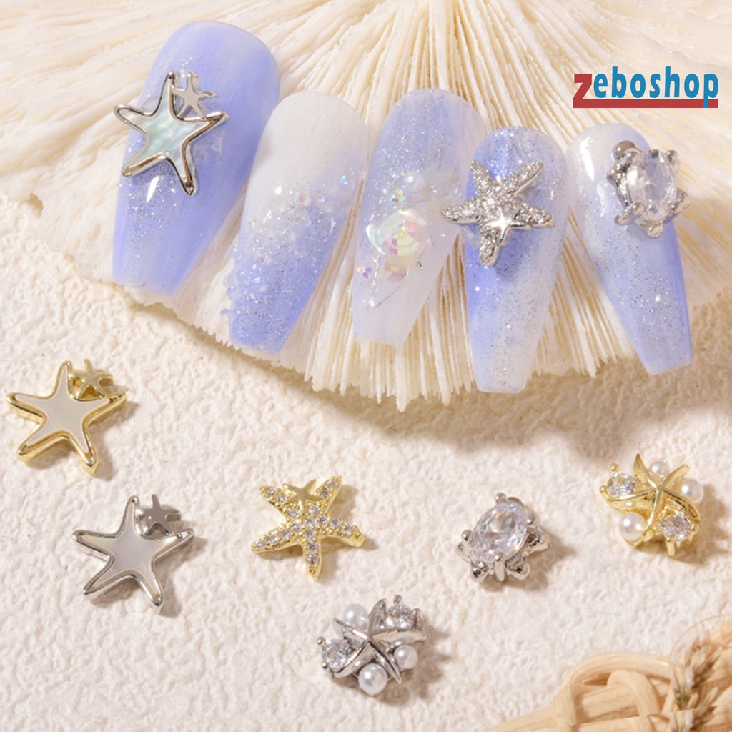 Phụ Kiện Đá Trang Trí Móng Tay Hình Sao Biển Siêu Nhẹ DIY
