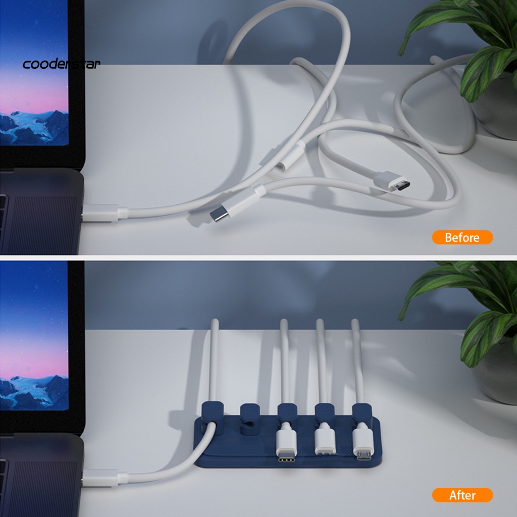 Kẹp Giữ Dây Cáp Gọn Gàng 5 Lỗ Không Phai Màu Tiện Dụng Cho Văn Phòng