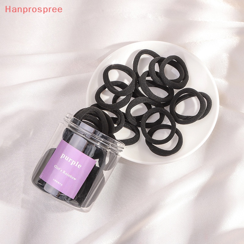 Hộp 50 Dây Buộc Tóc Màu Trơn Đơn Giản Co Giãn Tốt