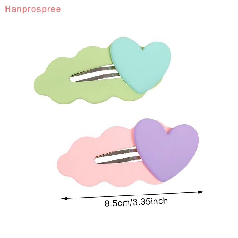 Hanprospree > Kẹp Tóc Mái BB Màu Kẹo Hình Trái Tim Gợn Sóng Nhiều Màu Sắc Không Làm Tổn Thương Tóc Cho Bé Gái