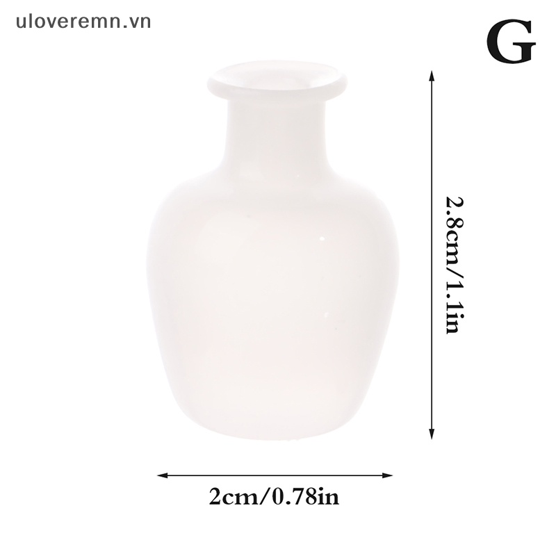 1 Bình Hoa Bằng Thủy Tinh Màu Trắng Tỷ Lệ 1: 12 Dùng Trang Trí Nhà Búp Bê