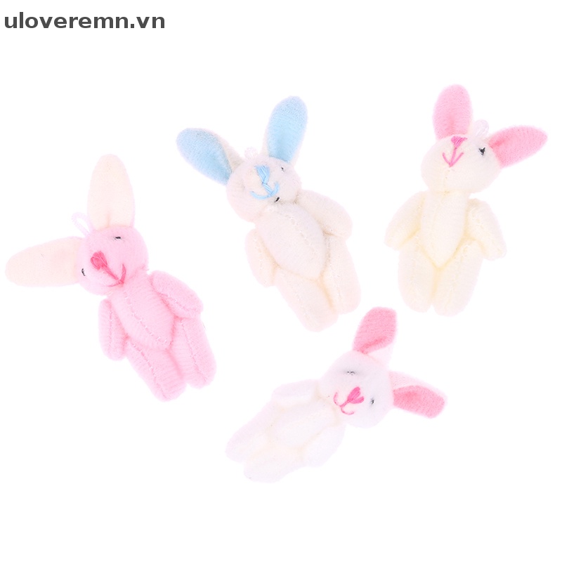 Thỏ Nhồi Bông Mềm 4.5CM Treo Móc Khóa / Ba Lô / Túi Xách Trang Trí Nhà Búp Bê