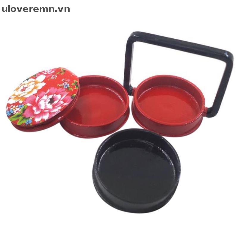 1 Set Hộp Cơm Trưa Nhỏ 3 Tầng Bằng Đồng 1: 12 Trang Trí Nhà Búp Bê