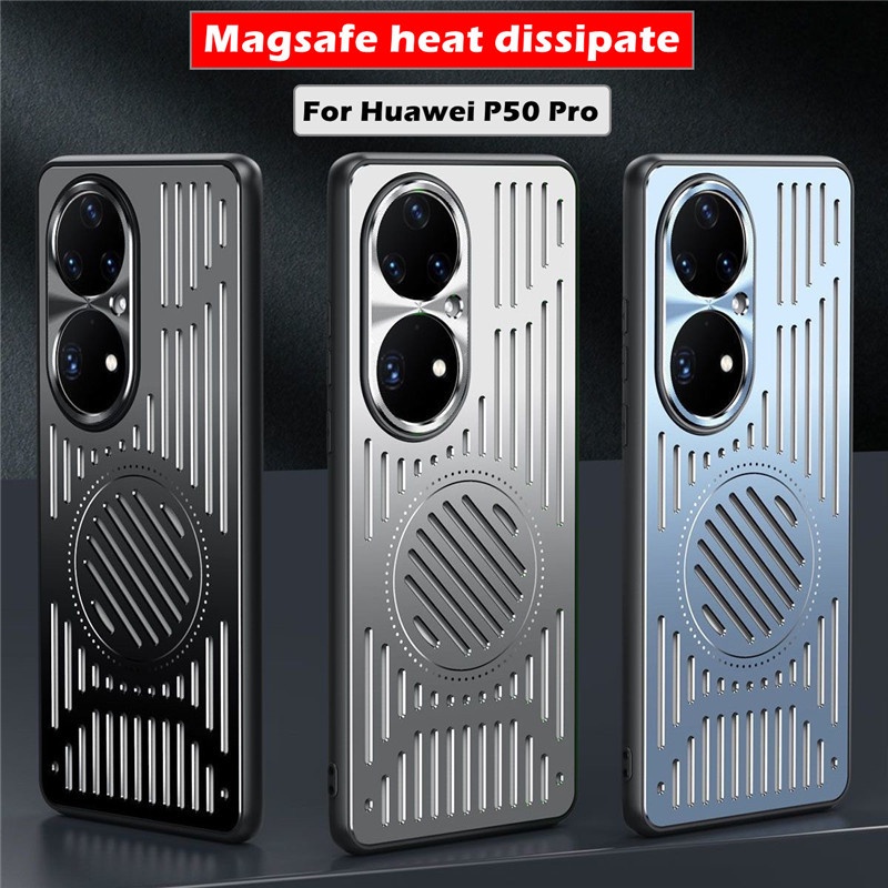 Ốp Điện Thoại Hợp Kim Nhôm Từ Tính Tản Nhiệt Thoáng Khí Cho Huawei P60 P50 40 Pro Mate 50 40 Pro