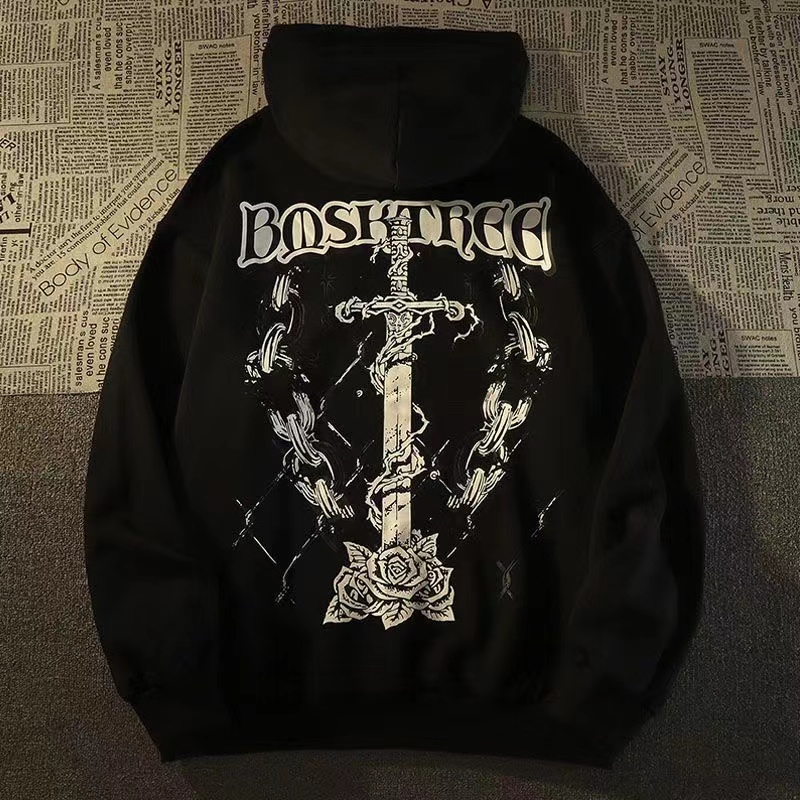 Áo Khoác Hoodie Tay Dài Dáng Rộng Bằng Lông Cừu Dày Dặn Phong Cách Vintage Mỹ Thời Trang Cho Nam