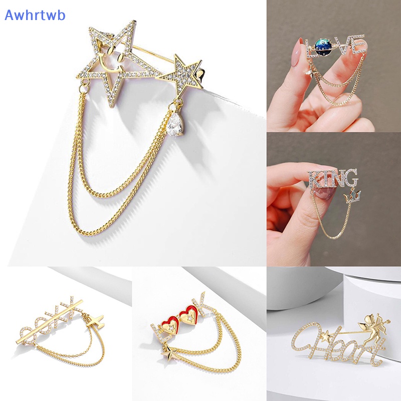 Ghim Cài Áo Đính Đá Phối Tua Rua Phong Cách Hijab Thời Trang Mới