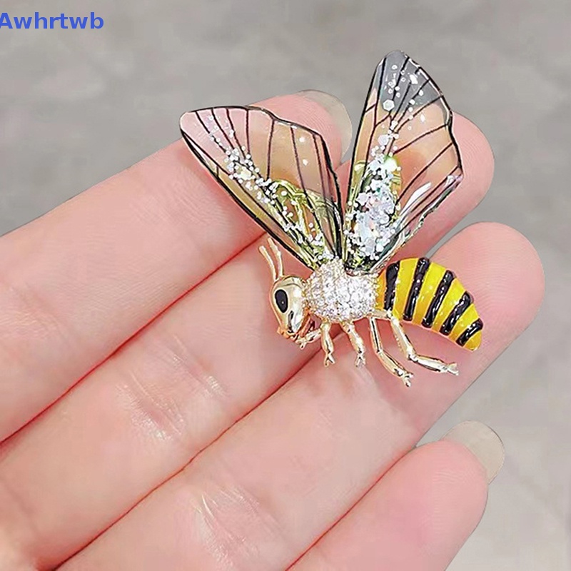 Ghim Cài Áo Hình Chú Ong Bay Trong Suốt Tráng Men Thời Trang Cho Nữ Mới