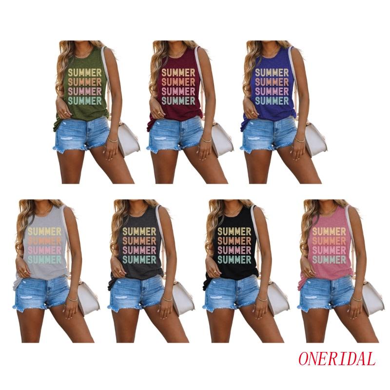 Áo Tank Top Ôm Dáng In Chữ Đơn Giản Thời Trang Mùa Hè Cho Nữ