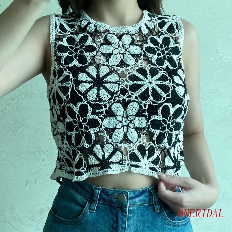 Áo Croptop Ren Không Tay Thời Trang Mùa Hè Dành Cho Nữ