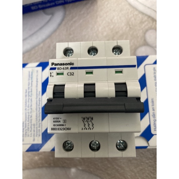 Cầu dao MCB CB 3P 3 Pha 3 Tép 25A 32A 40A 50A 63A Panasonic