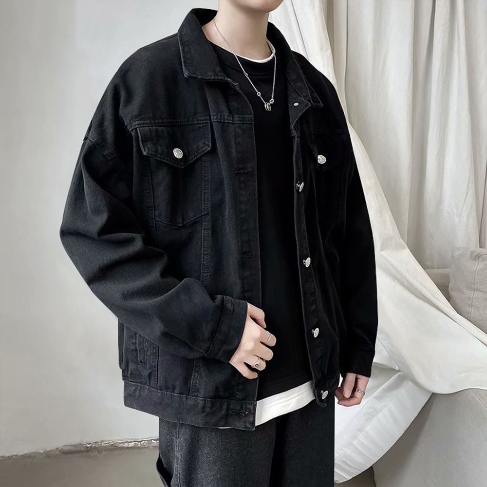 Áo Khoác Denim Dáng Rộng Phong Cách Retro Mỹ Thời Trang Xuân Hè Cho Nam Giới