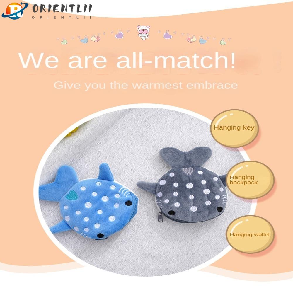 Ví Đựng Chìa Khóa / Tai Nghe Hình Cá Mập Nhồi Bông Dễ Thương Cho Bé