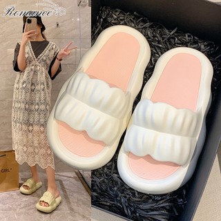 Dép Bánh Mì Đế Dày 3cm Chống Nước Chống Trượt Phong Cách Hàn Quốc Cho Nữ Hoạt Hình