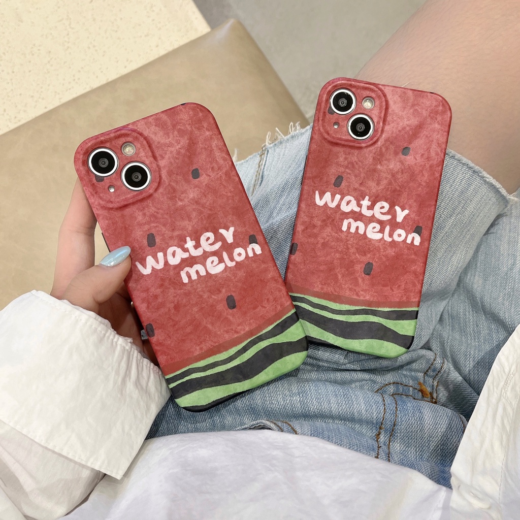 Ốp Điện Thoại PC Cứng Chống Sốc Họa Tiết Dưa Hấu Cho iPhone 13 12 11 14 Pro Max