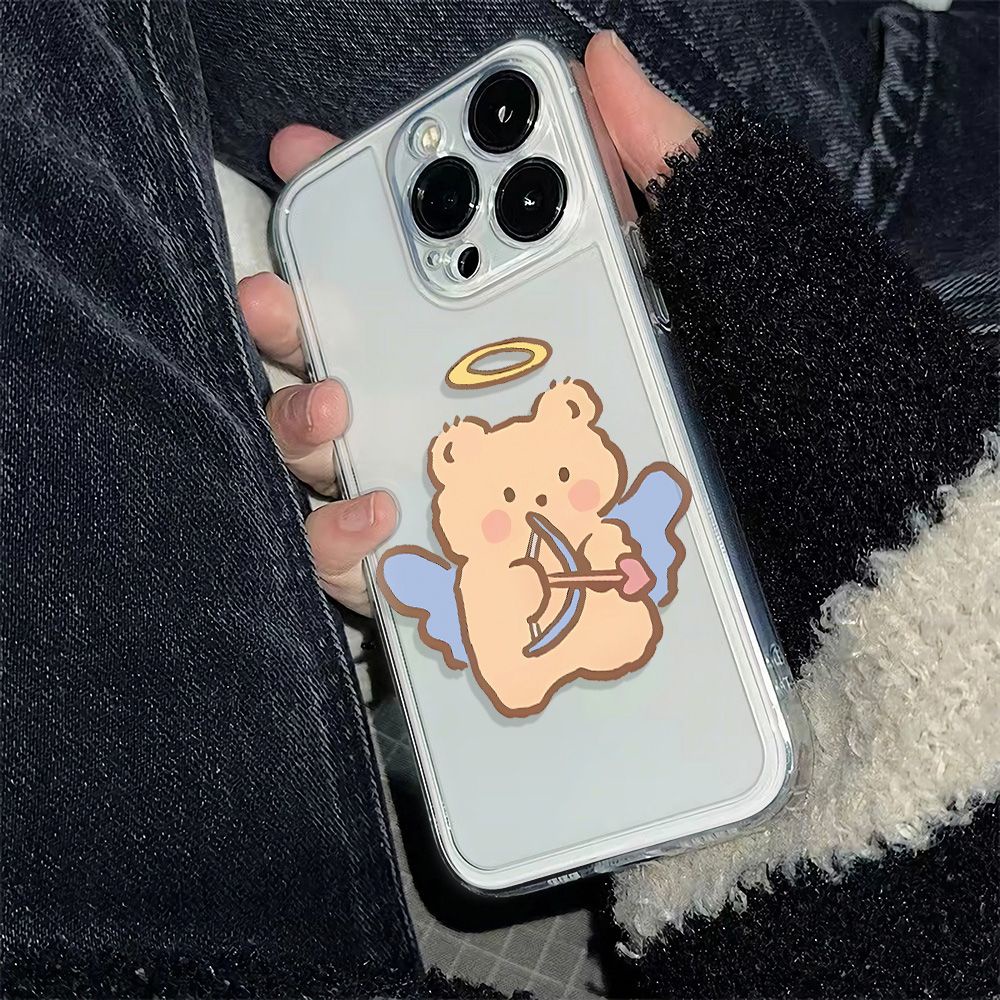 ✅Ốp Điện Thoại Dẻo Họa Tiết Chú Gấu Nhỏ Dễ Thương Chống Sốc Cho iPhone12max 8CT0 14pro 78 11 plus 13 6In