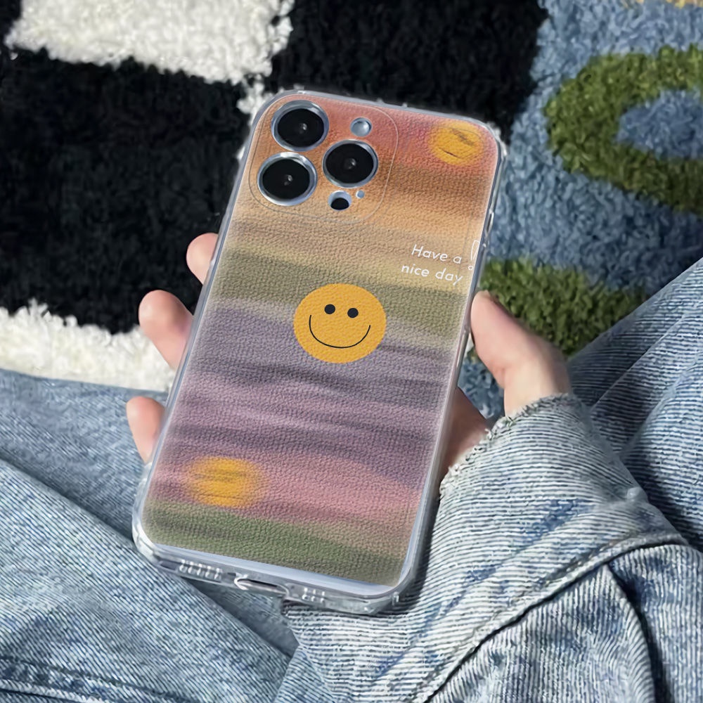 ✅Ốp Điện Thoại BBTO Mềm Chống Sốc 6In Màu Vàng Họa Tiết Mặt Cười Đơn Giản Cho Apple Iphone 7814pro11 1213 max