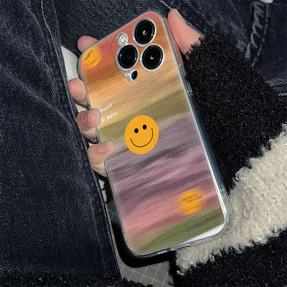 ✅Ốp Điện Thoại BBTO Mềm Chống Sốc 6In Màu Vàng Họa Tiết Mặt Cười Đơn Giản Cho Apple Iphone 7814pro11 1213 max