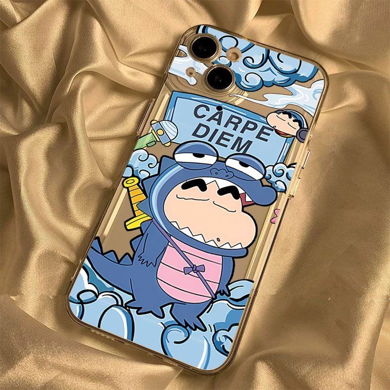 ✅Ốp Điện Thoại Trong Suốt In Hình Cá Sấu Shin-Chan Cho Iphone 1114 xsmax 8 13Pro7 12 XNKN