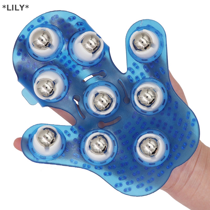 Lily Cọ hình massage găng tay cơ thể massager với 9 360 độ con lăn kim loại con lăn uuu