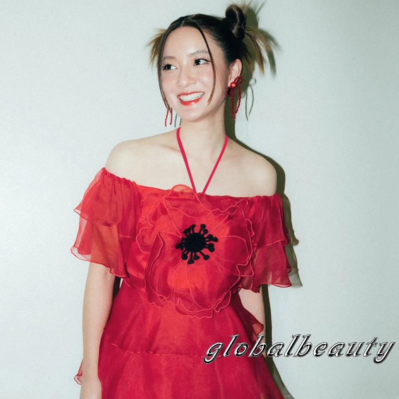 Áo Croptop Hai Dây Hở Lưng Họa Tiết Hoa Thời Trang Mùa Hè Cho Nữ