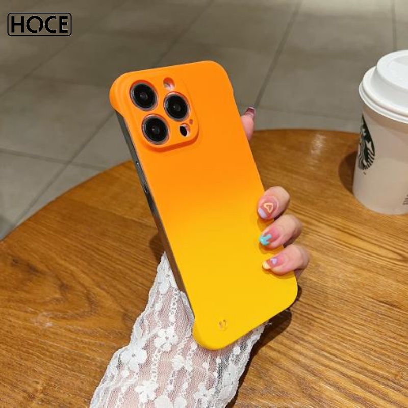 HOCE Ốp Điện Thoại PC Cứng Không Viền Chống Sốc Màu Gradient Cho IPhone 14 11 12 13 Pro Max X Xs XR 7 8Plus