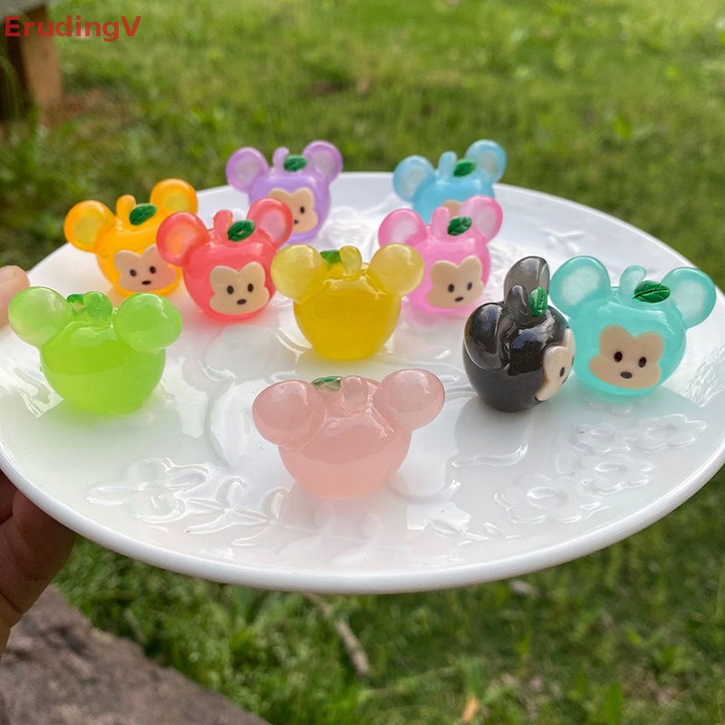 [ErudingV] 1 Búp Bê Chuột Micky Mini Bằng Nhựa Resin Dạ Quang Màu Sắc Ngẫu Nhiên Trang Trí Bảng Điều Khiển Xe Hơi