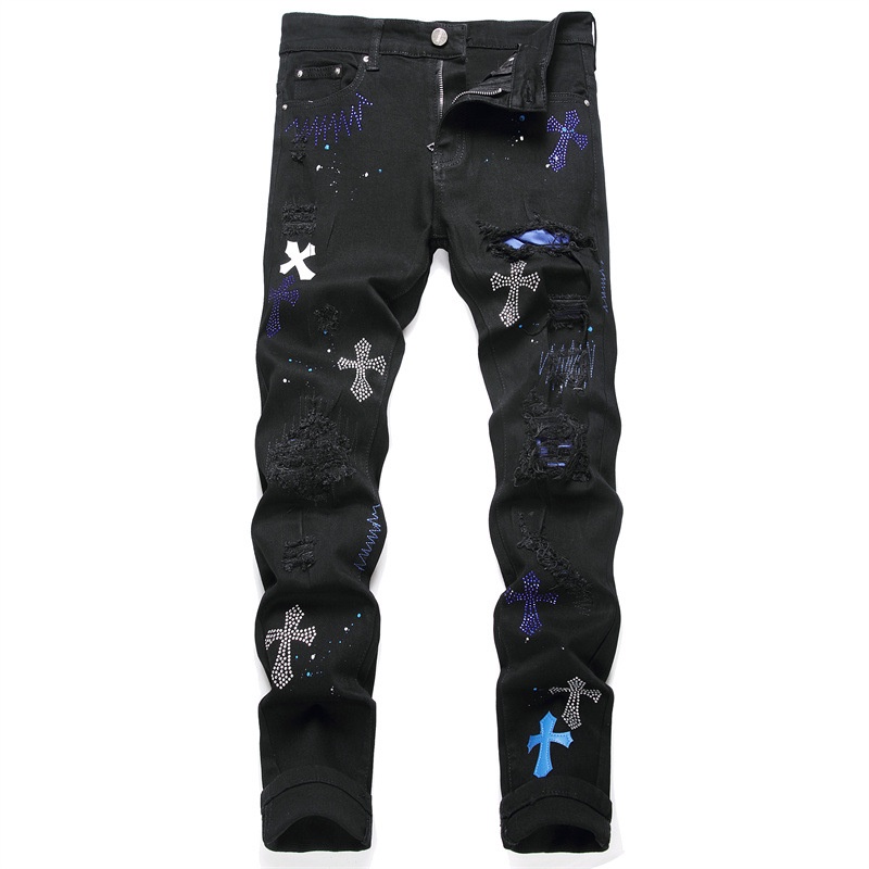 Quần Jeans Thêu Chữ Thập Thời Trang Mùa Hè Mới 2022 3109 Dành Cho Nam