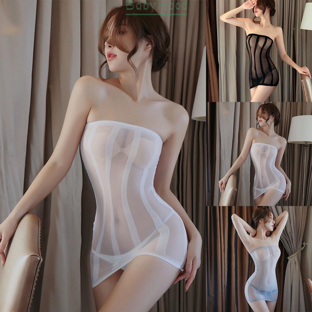 Transparent Sheer Bodycon Dress Sexy Evening Party Clubwear Lingerie White Gray and Black#BBHOOD