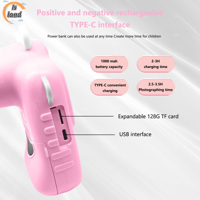 Máy Ảnh Tức Thì P1 Mp3 2.4-inch HD In Họa Tiết Dành Cho Bé Gái