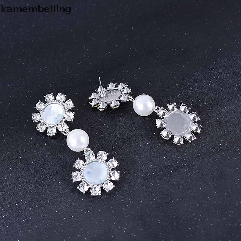 1 Đôi Bông Tai Hợp Kim Đính Đá Thời Trang