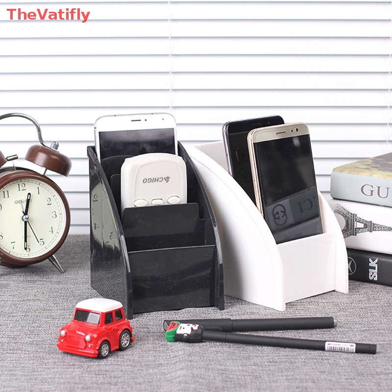 Hộp Đựng Mỹ Phẩm / Điều Khiển Từ Xa 3 Ngăn Để Bàn Làm Việc (Màu Sắc: Trắng B)