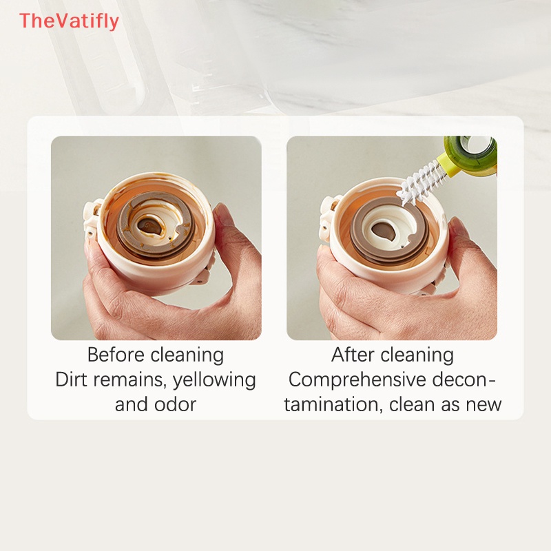 [Thevaly] Bàn Chải Khe Hở Mini 360 3 Trong 1° Bàn Chải Vệ Sinh Bình Nước Có Thể Xoay Được Tiện Dụng