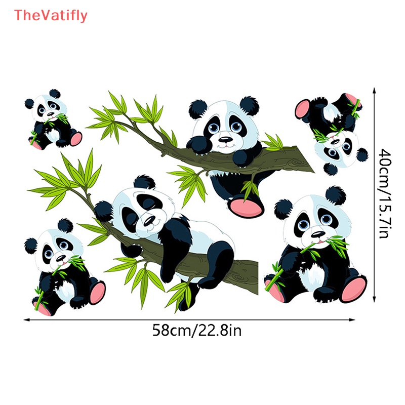 [Thevalifly] Hình Dán Tường Gấu Trúc Hoạt Hình Trang Trí Phòng Khách