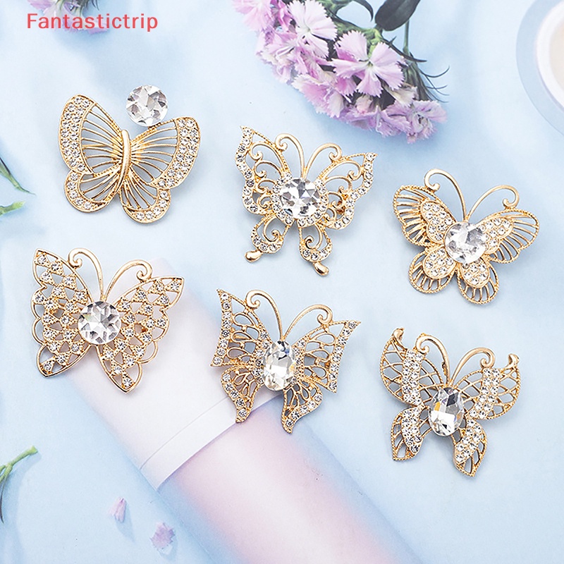 Cài Áo Hình Bướm Đính Đá Bằng Hợp Kim Thời Trang Mới