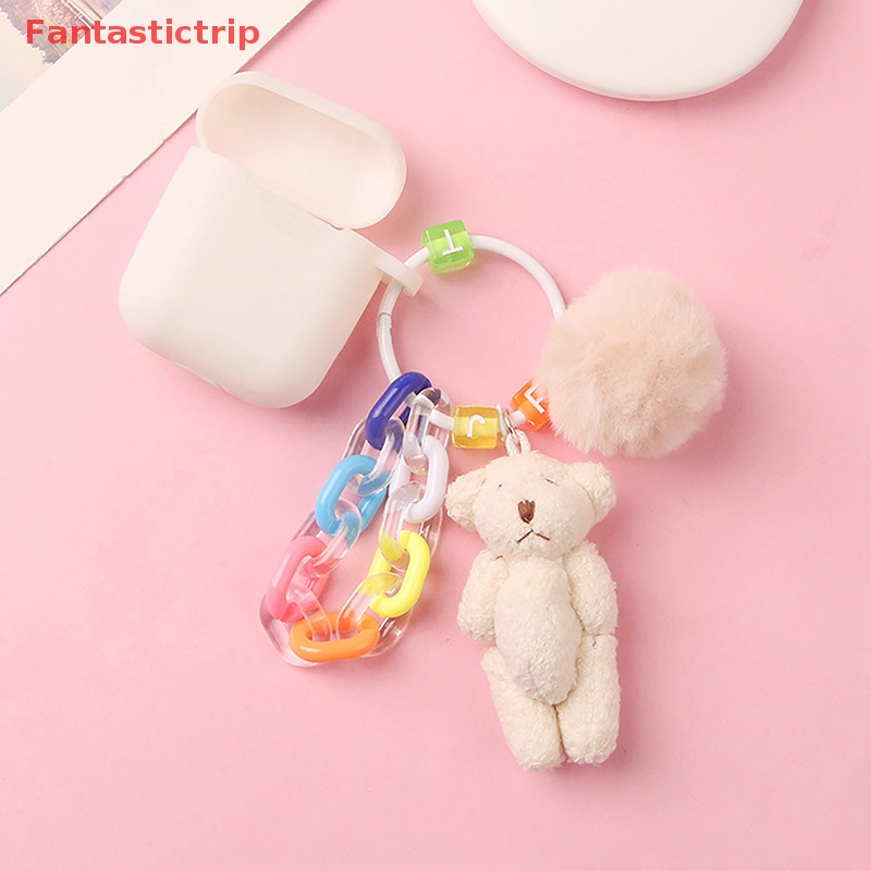 [Fantastictrip] Móc Chìa Khóa Hình Thỏ / Gấu Nhồi Bông Dễ Thương Trang Trí Ba Lô / Ô Tô Mới