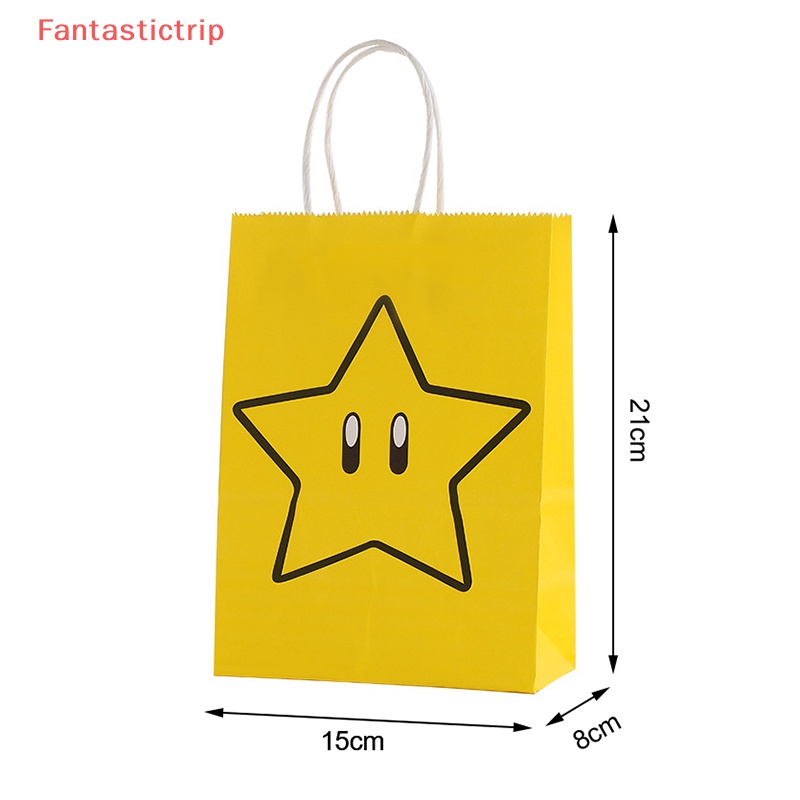 Set 4 Túi Giấy Kraft In Hình Game Super Mario Trang Trí Tiệc Cưới / Sinh Nhật / Giáng Sinh / Năm Mới