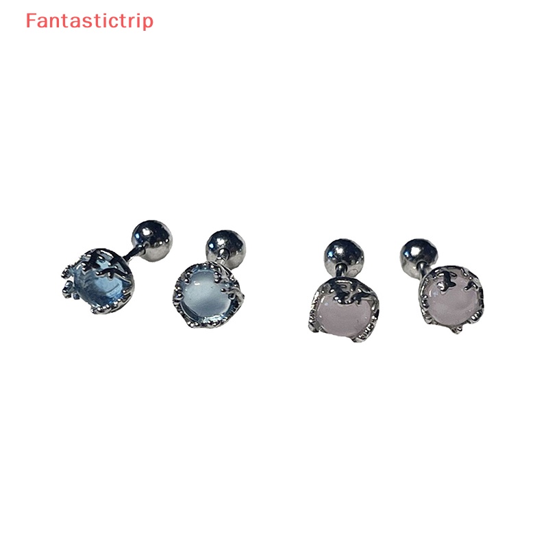 1 Đôi Khuyên Tai Xoắn Ốc Đính Đá Zircon Nhiều Màu Thời Trang Cho Nữ