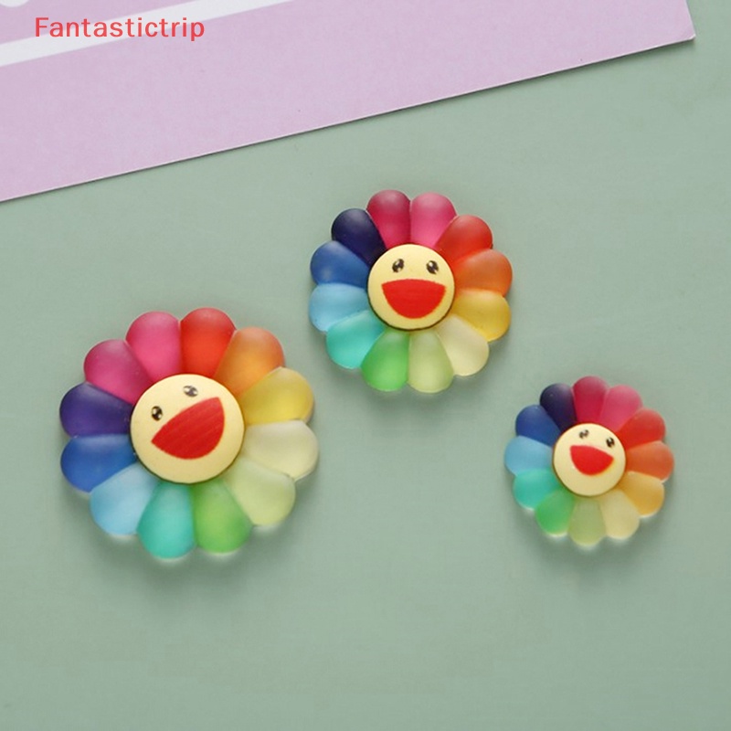 Set 10 Mô Hình Hoa Hướng Dương Cười 3 Kích Cỡ Bằng Nhựa Resin Nhiều Màu Sắc Trang Trí Sổ Tay