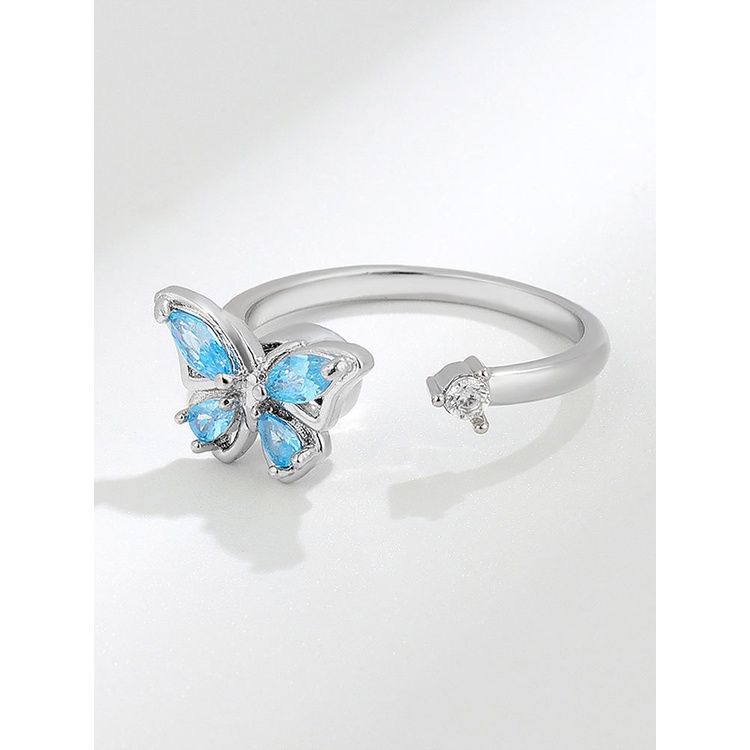 Nhẫn Xoay Hình Bướm Đính Đá Zircon Giải Tỏa Căng Thẳng