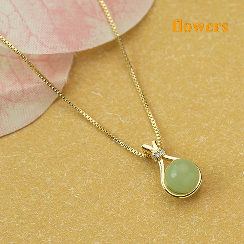 Vòng cổ Mặt Ngọc Bích Nhân Tạo Kiểu Túi May Mắn Mới