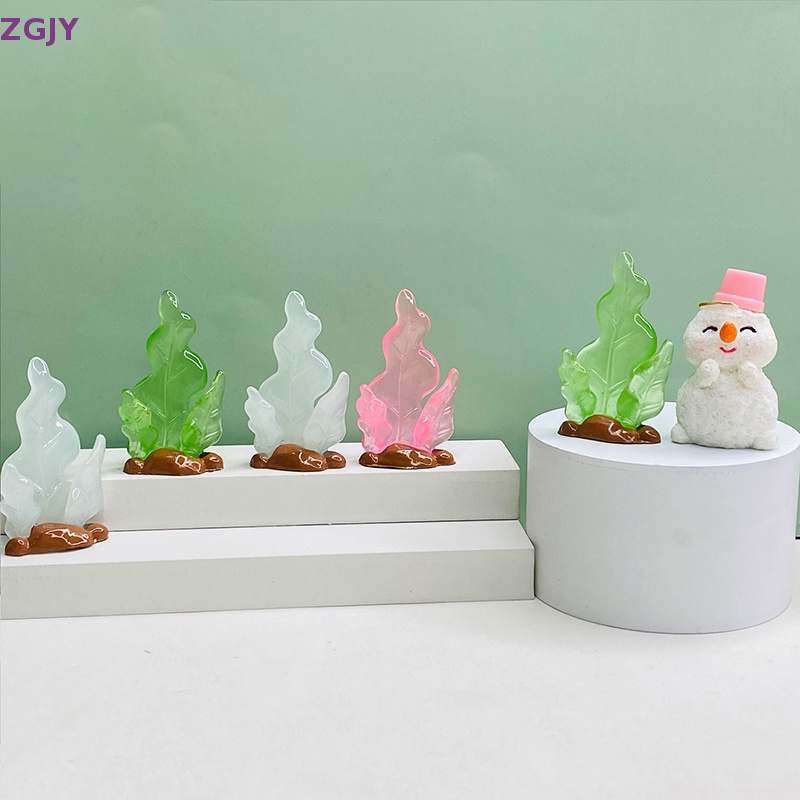Set 5 Mô Hình Cá Biển Dạ Quang Mini Bằng Nhựa Resin Trong Suốt Trang Trí Tiểu Cảnh / Nhà Búp Bê DIY Mới