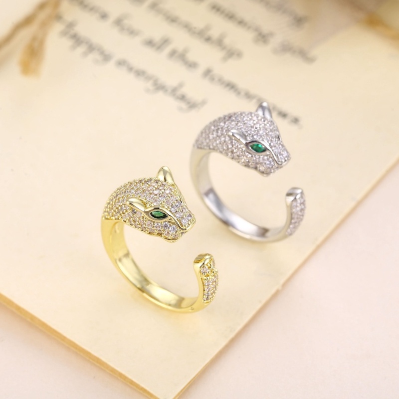 Nhẫn Hở Hình Đầu Báo Sang Trọng Phong Cách Retro Độc Đáo