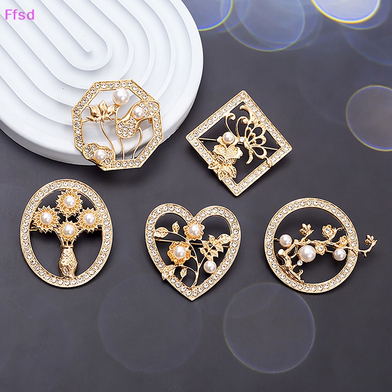 {Ffsd} Ghim Cài Khăn Choàng / Khăn Quàng Cổ Hình Hoa Đính Ngọc Trai Thời Trang Vintage Dành Cho Nữ