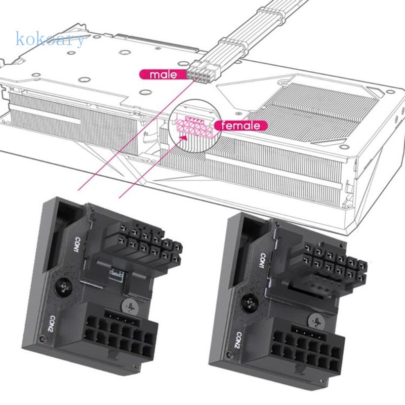 Đầu Nối Chuyển Đổi Nguồn Điện 16 Pin Female Sang Male 180 Độ