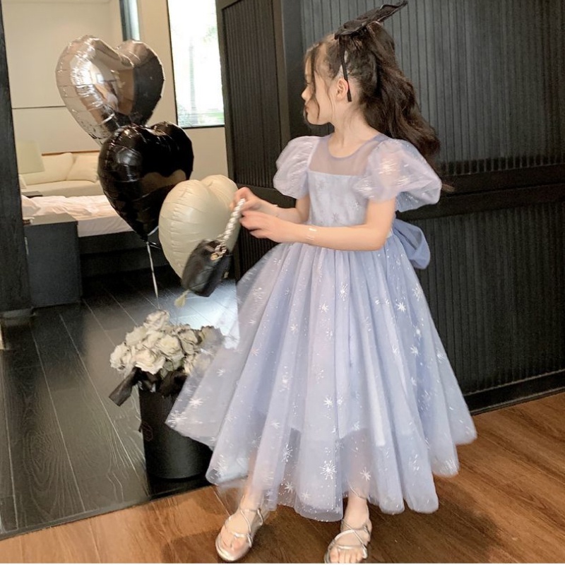 Đầm Công Chúa Vải Tuyn Thắt Nơ Thời Trang Mùa Hè Mới 2023 Dành Cho Bé Gái