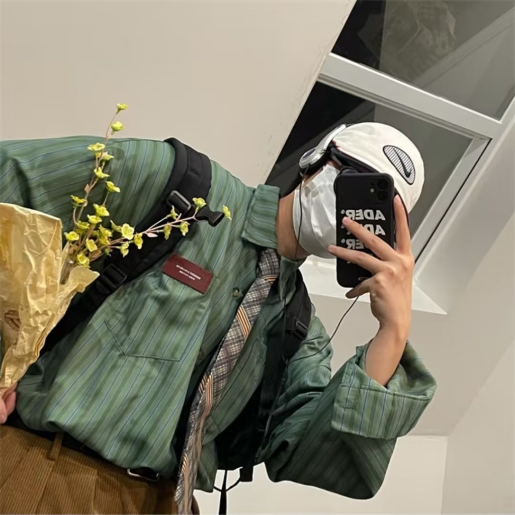 Cao Cấp Nam  Áo Nam  Trẻ Trung  Hàn Quốc  Bigsizenam Cotton Áo Sơ Mi  Màu Be Phom Rộng Không Nhăn Áo Sơ Mi Nam Hoạ Tiết Dài Tay