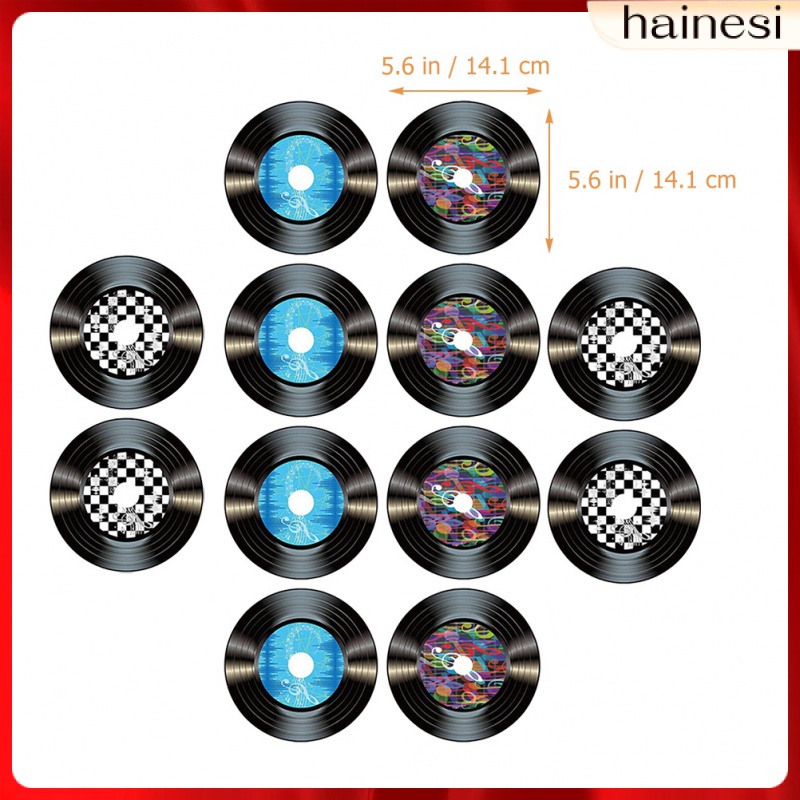 Set 12 Đĩa Vinyl Trang Trí Tường Phong Cách Vintage