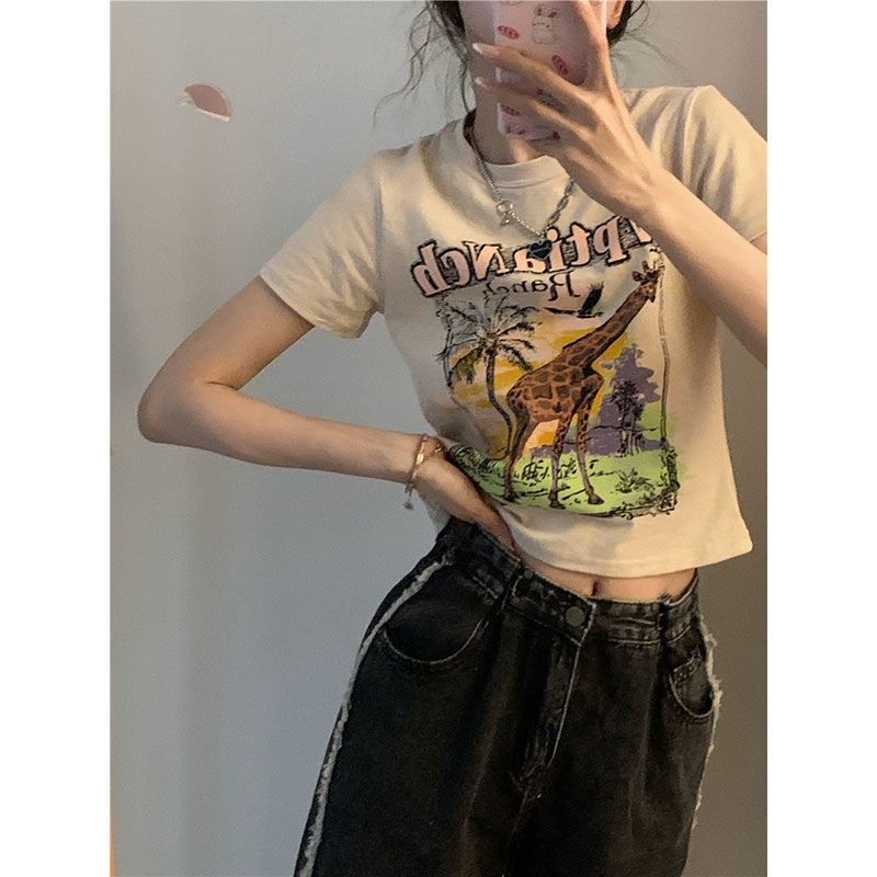 Áo baby tee Thun croptop Tay Ngắn Dáng Ôm Thời Trang Mùa Hè Kiểu Mới Cho Nữ