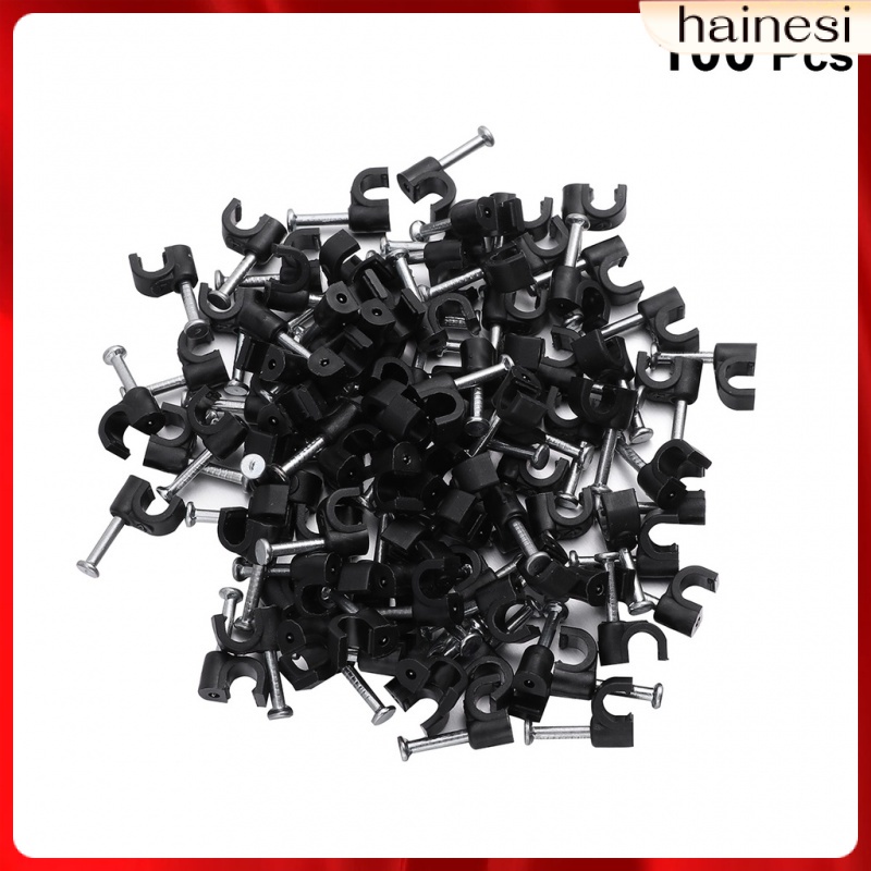 Set 100 Kẹp Cố Định Dây Cáp Đồng Trục Màu Trắng