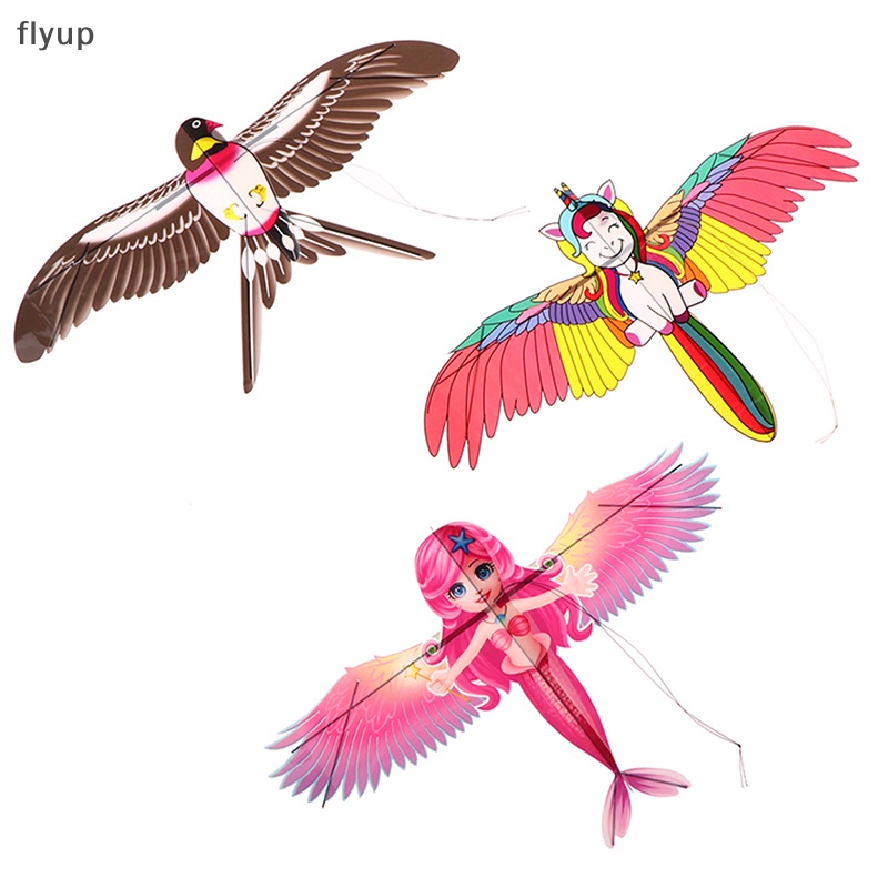 Flyup Bộ Diều Đồ Chơi mini Bằng Nhựa Hình Hoạt Hình 3d Có Cánh Cho Trẻ Em